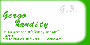 gergo mandity business card